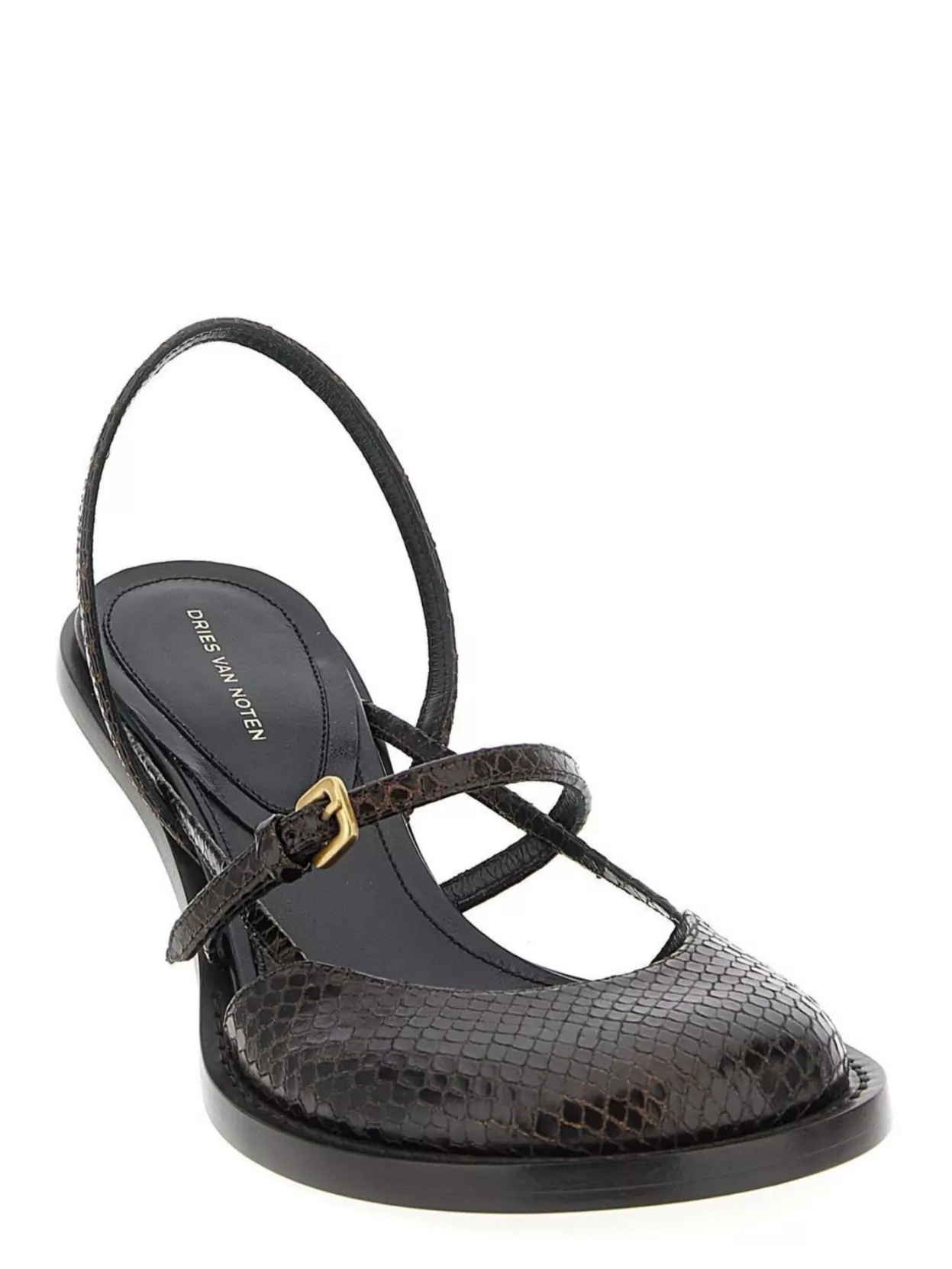 Dries Van Noten Slingback Sandals With Buckle And Kitten Heel