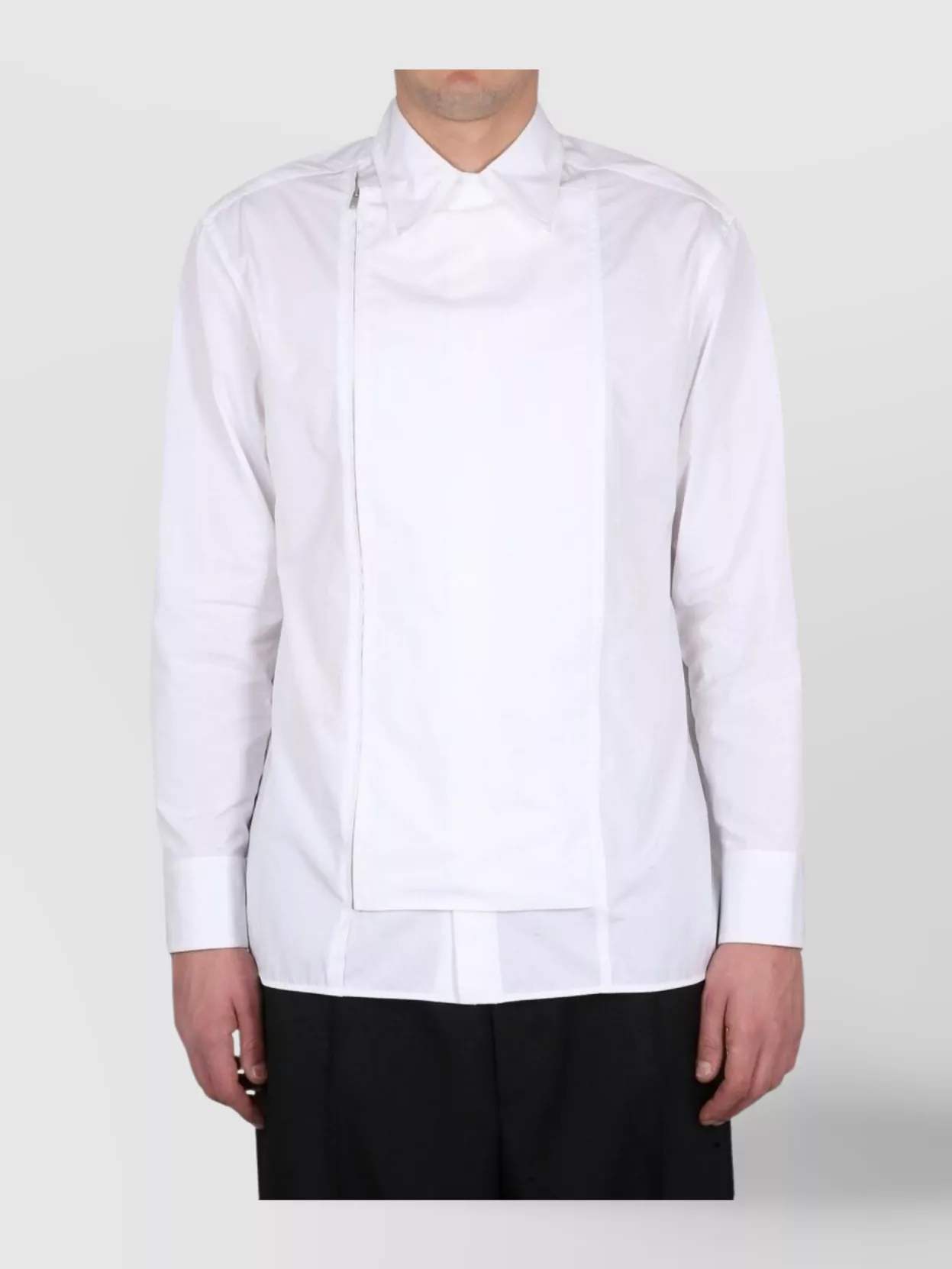 Jil Sander Collar Shirt With Asymmetrical Zipper Design