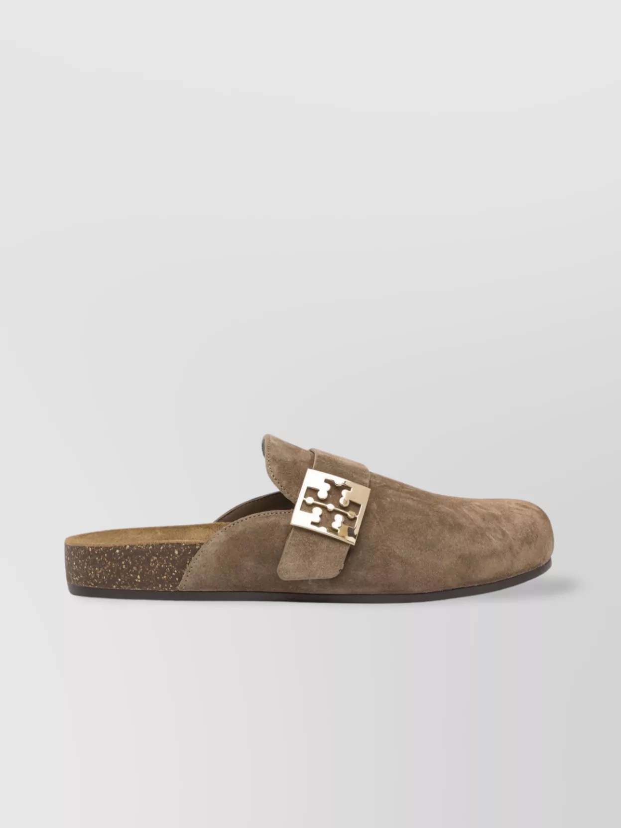 Shop Tory Burch Suede Cork Sole Sandals With Metal Buckle