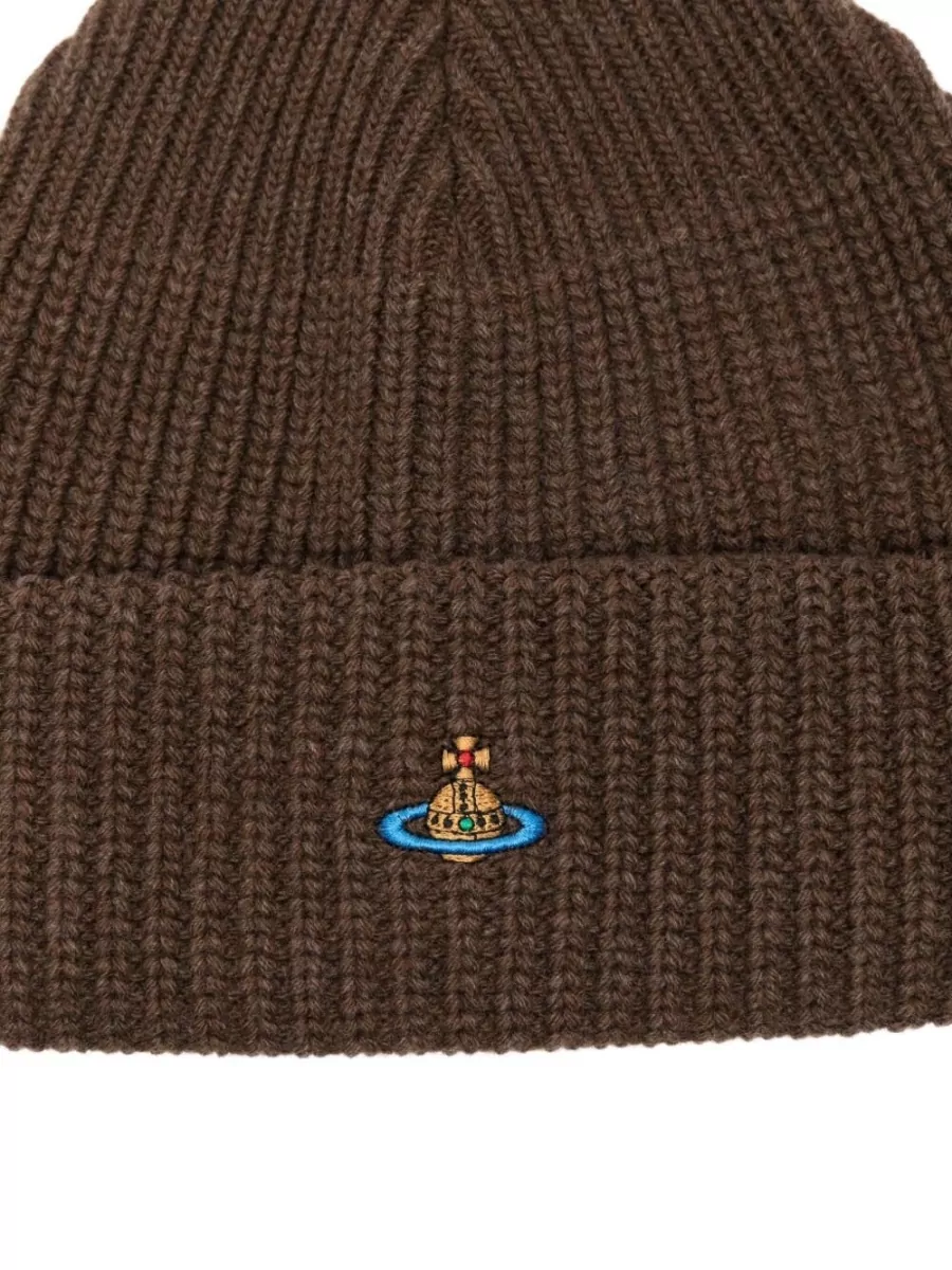 Vivienne Westwood Ribbed Knit Hat Turn Up Brim