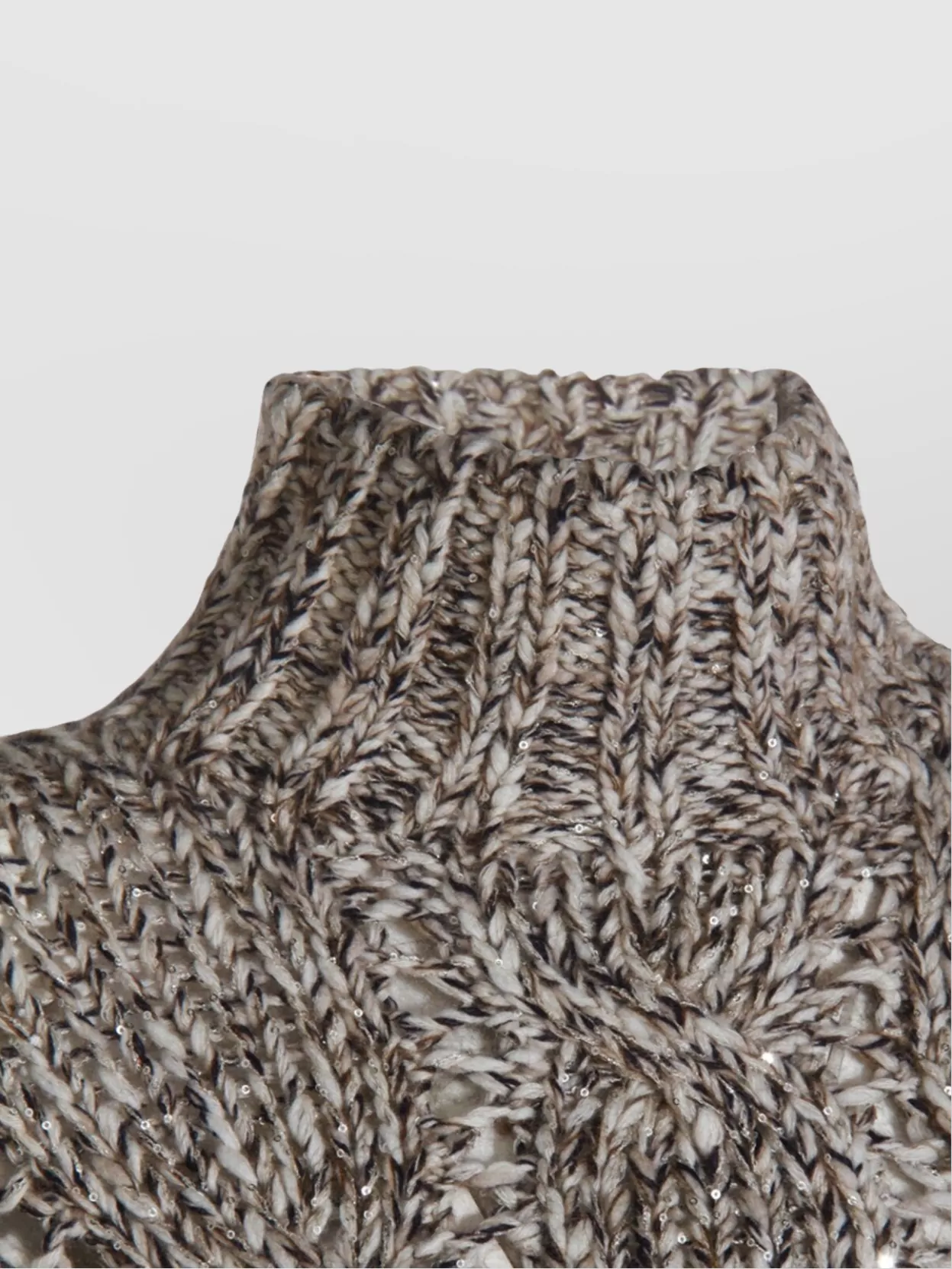 Brunello Cucinelli Women Wool And Cashmere Sweater With Sequins In Neutral