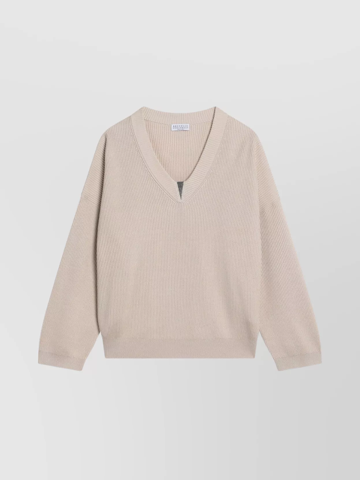 Brunello Cucinelli Cotton Sweater Dropped Shoulders Long Sleeves In Pink