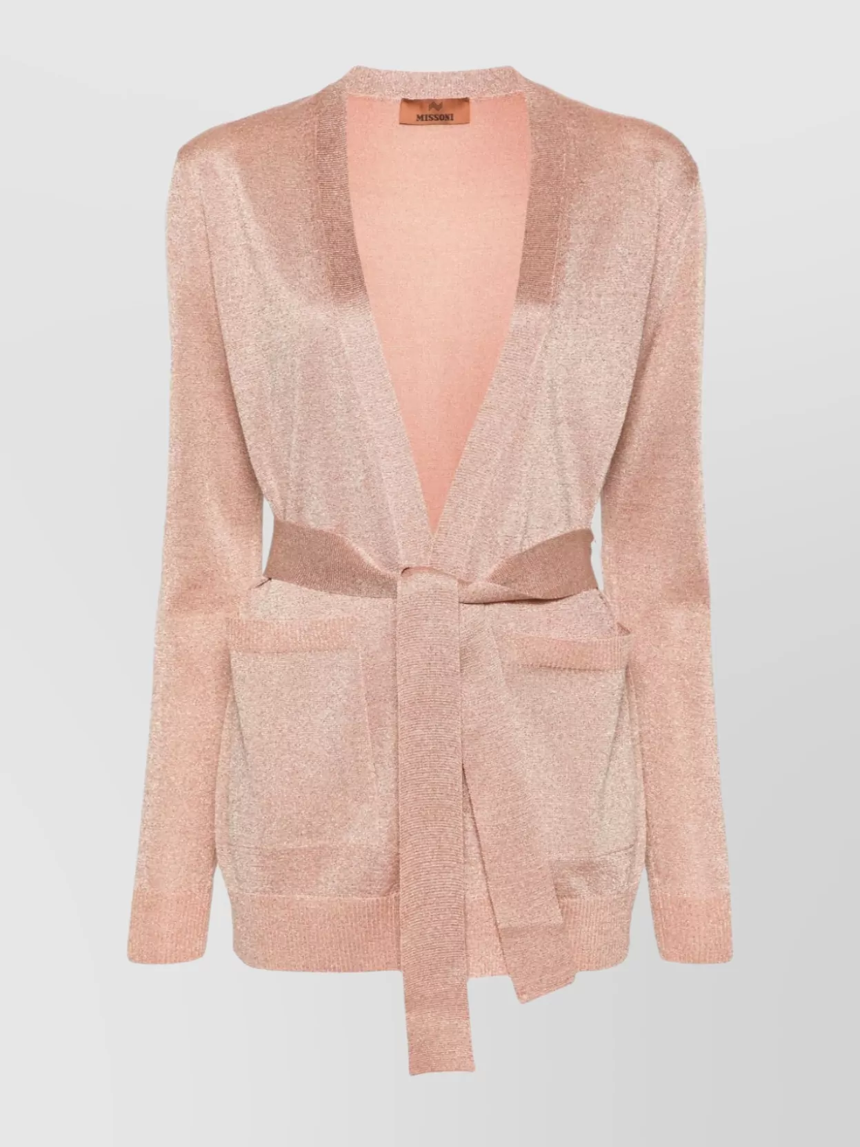 Missoni Belted Knit Cardigan Metallic Threading