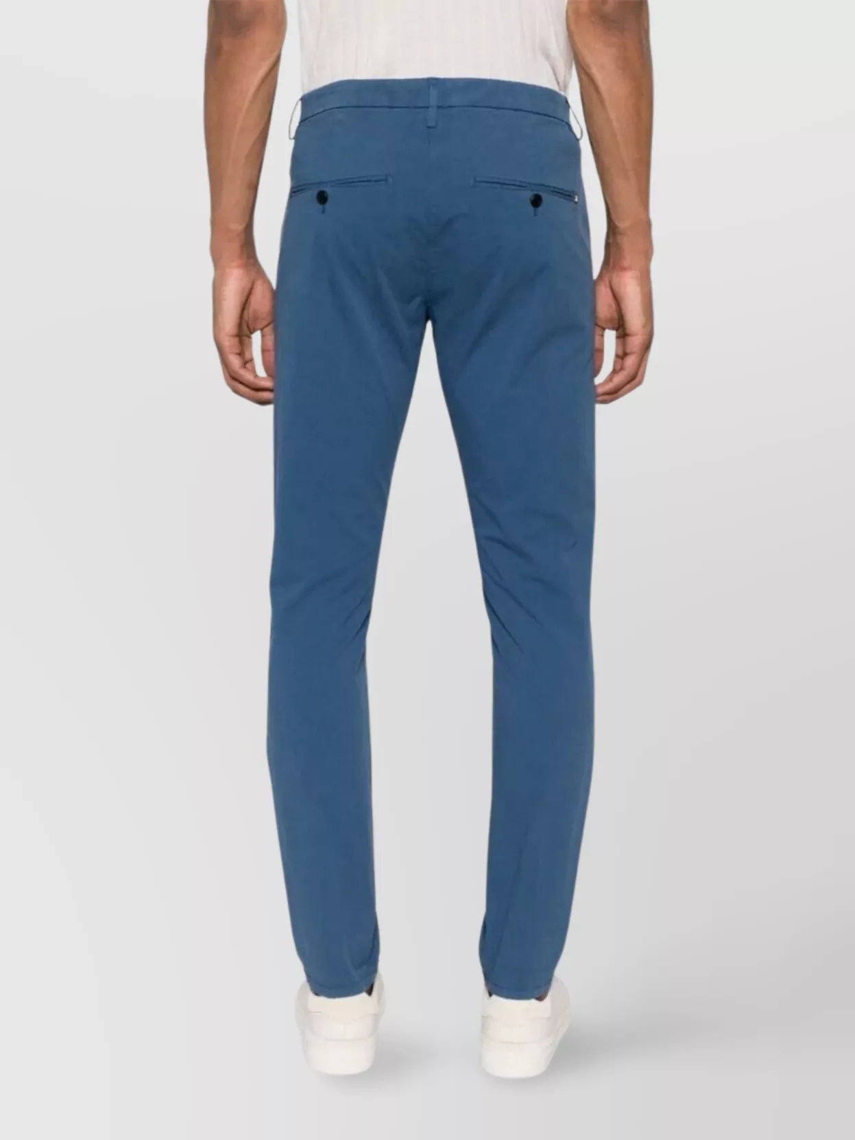 Dondup Tailored Trousers With Pockets And Loops In Blue