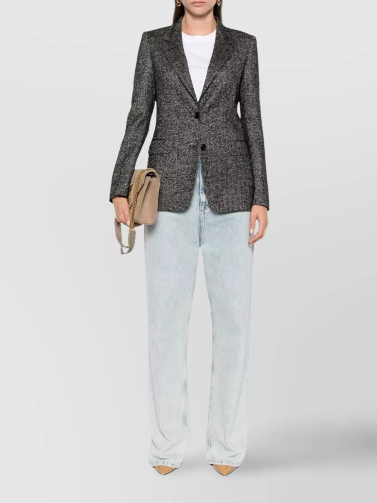Tagliatore Woman Jacket Front Pockets Long Sleeves In Gray