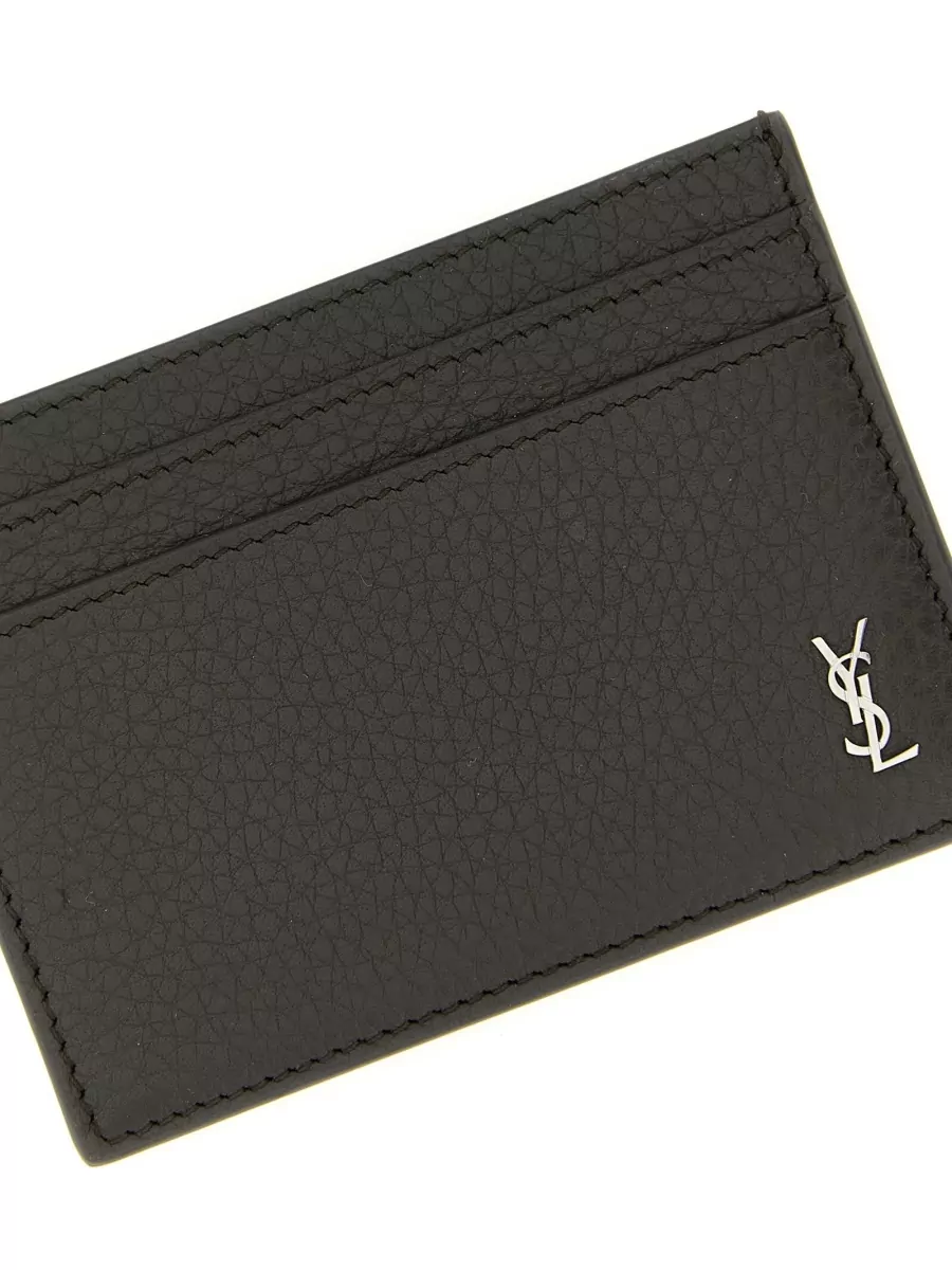 Saint Laurent Tiny Cassandre Leather Card Holder