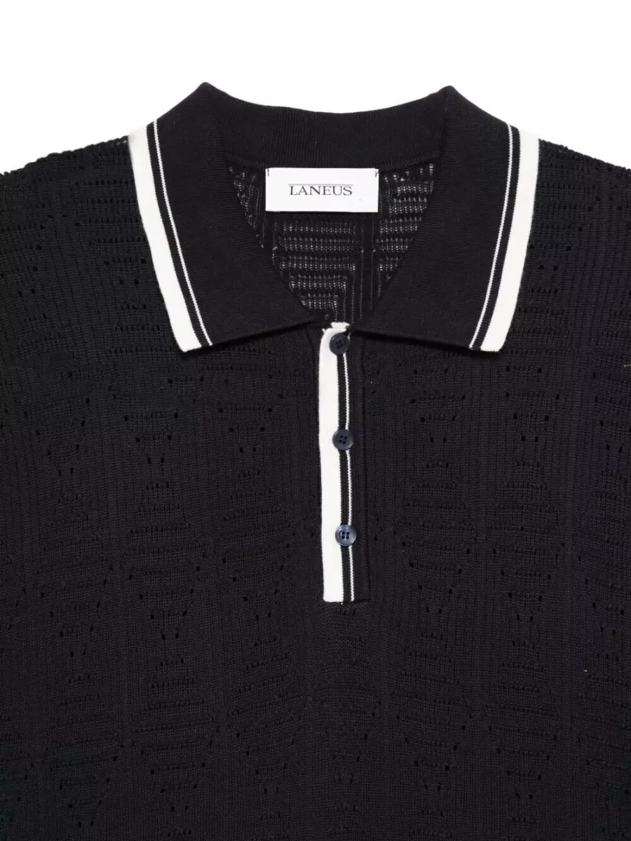 Laneus Cotton Knitted Polo Shirt