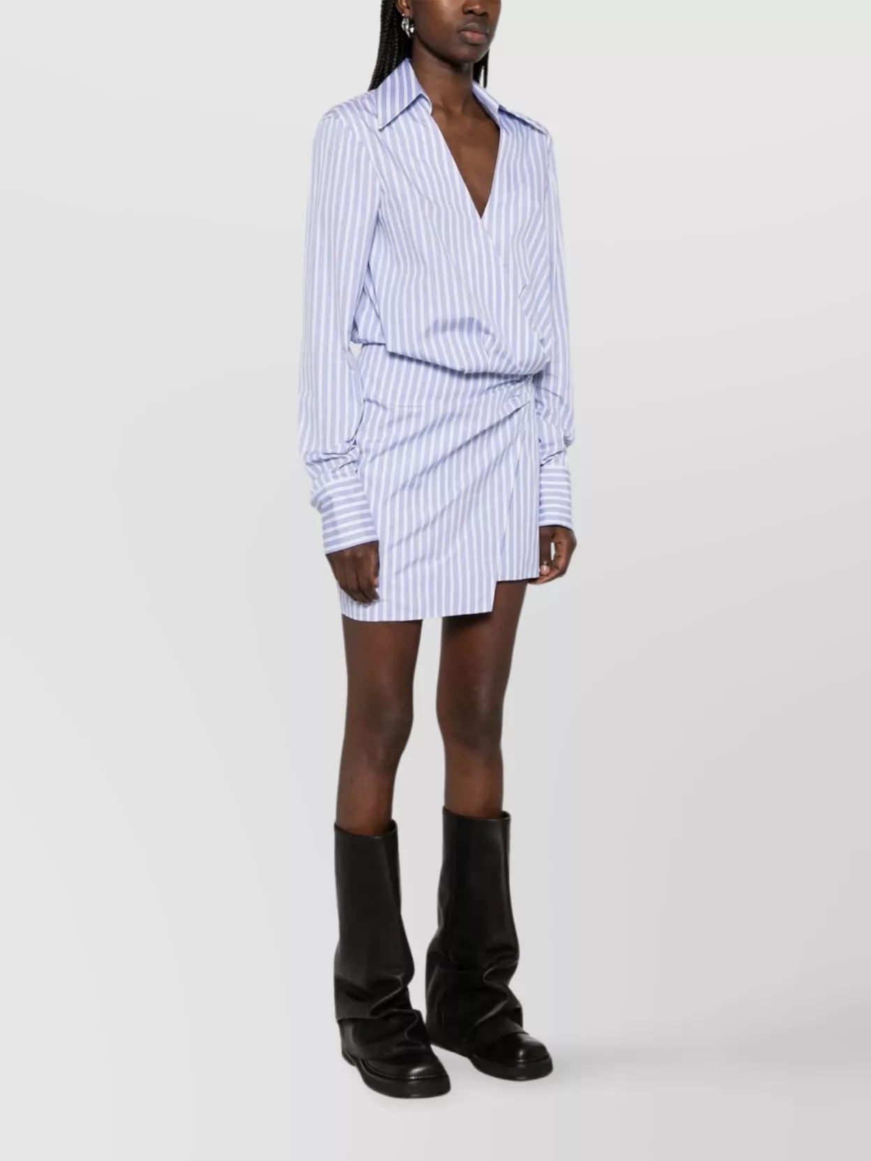 The Attico Mini Dress With Stripes And Wrap Design