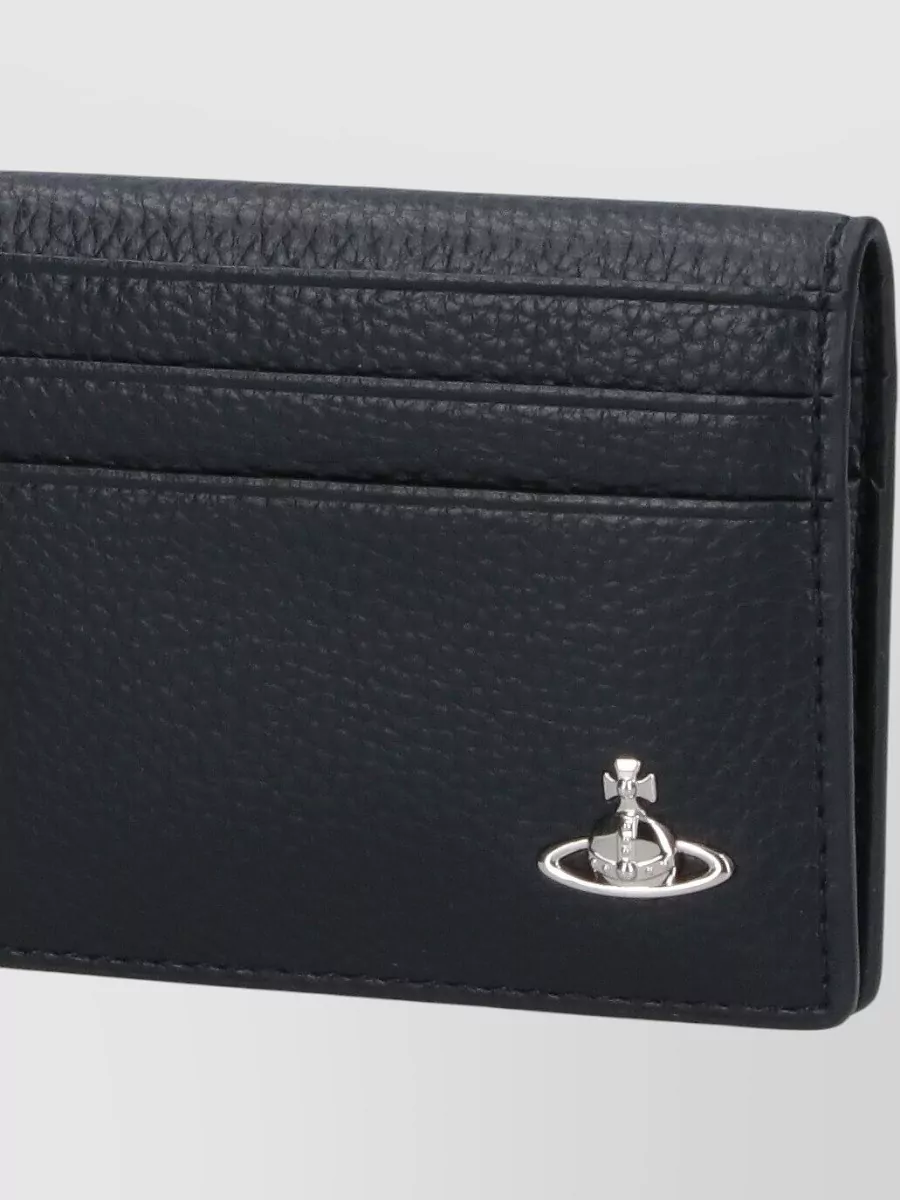 Vivienne Westwood Compact Wallet Metal Logo Multiple Slots