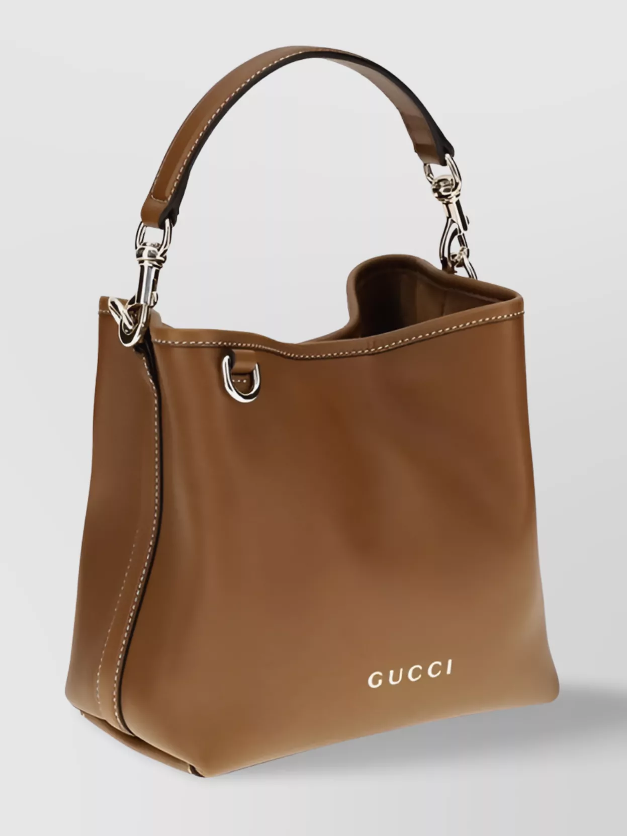Gucci Gg Logo Leather Bucket Bag