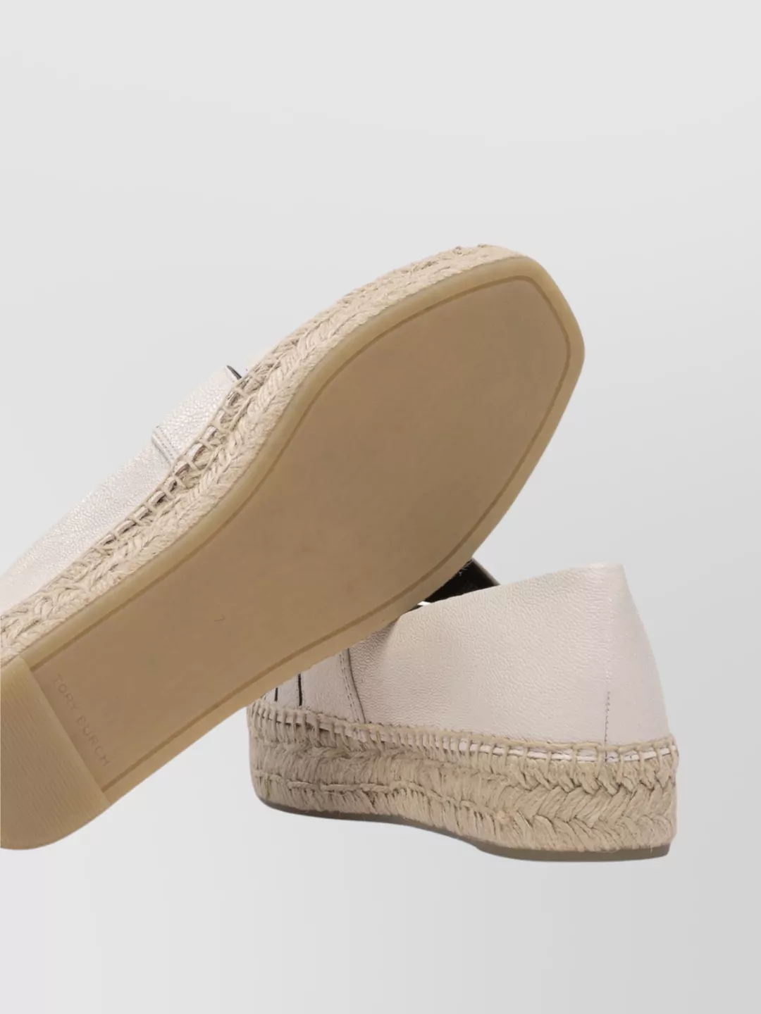 TORY BURCH ROUND TOE EMBROIDERED ESPADRILLE FLAT SOLE