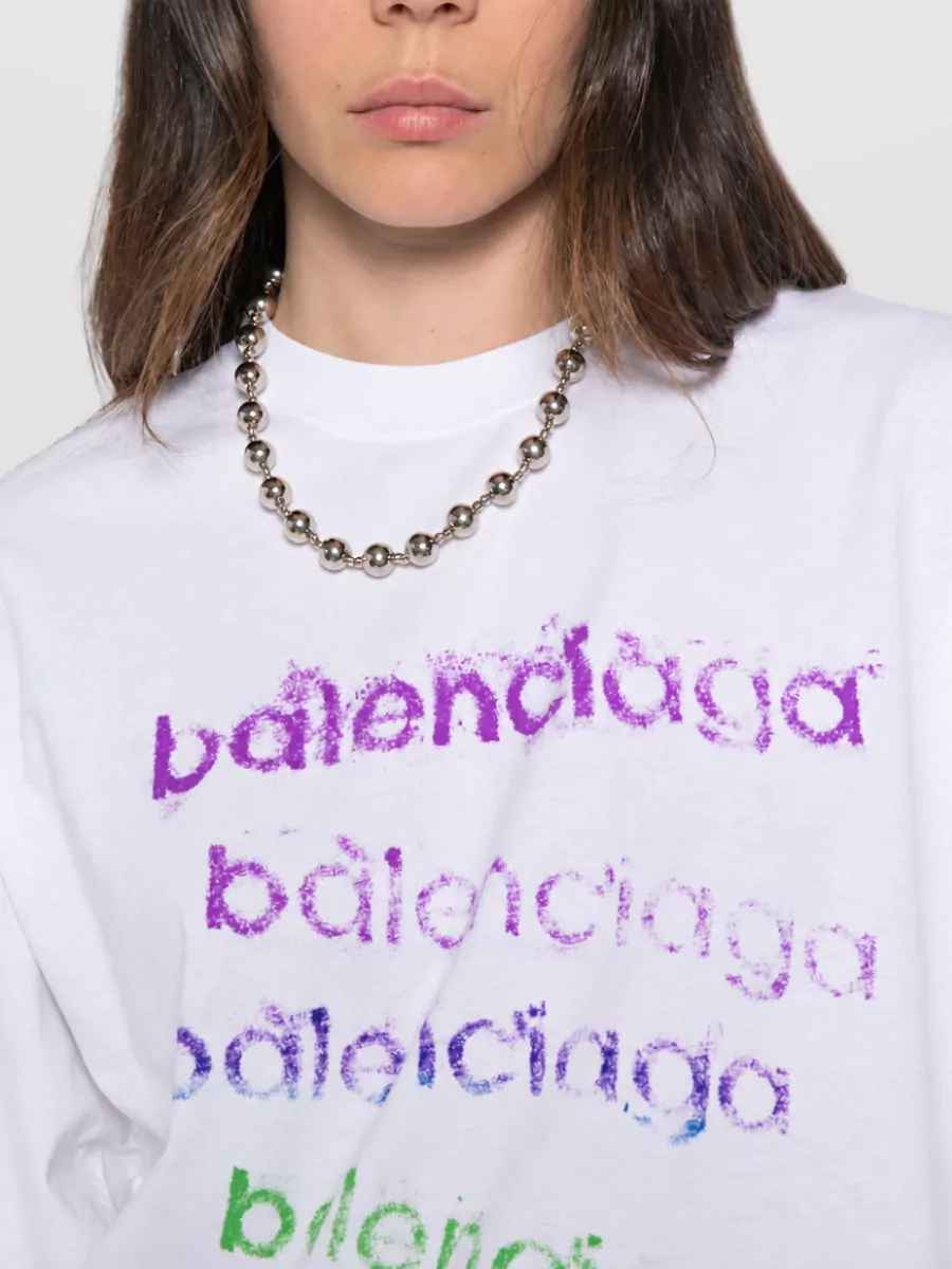 Balenciaga Silk Short-Sleeve T-Shirt