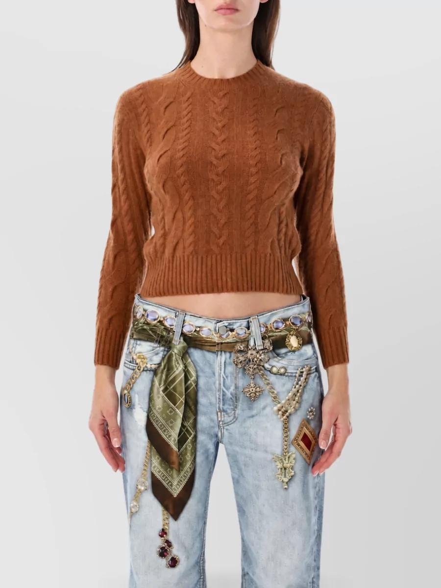 Acne Studios cashmere cable-knit crew-neck sweatshirt