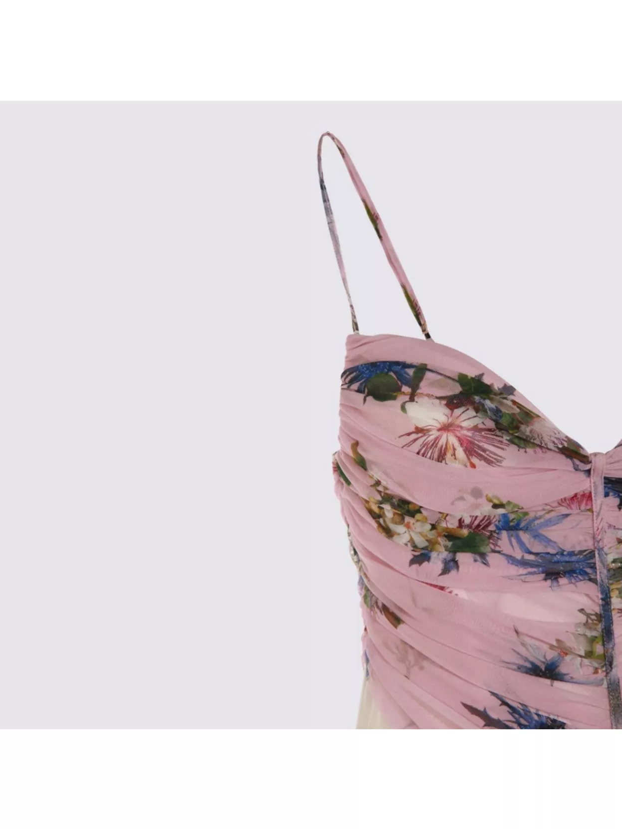 Blumarine Floral Midi Dress Sheer Overlay
