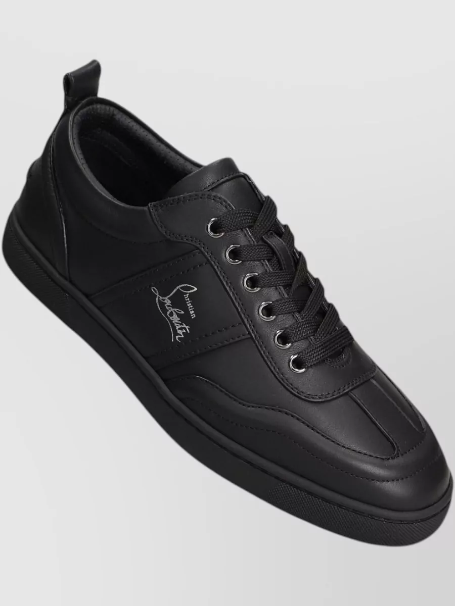 Christian Louboutin Leather Logo Print Lace-Up Sneakers