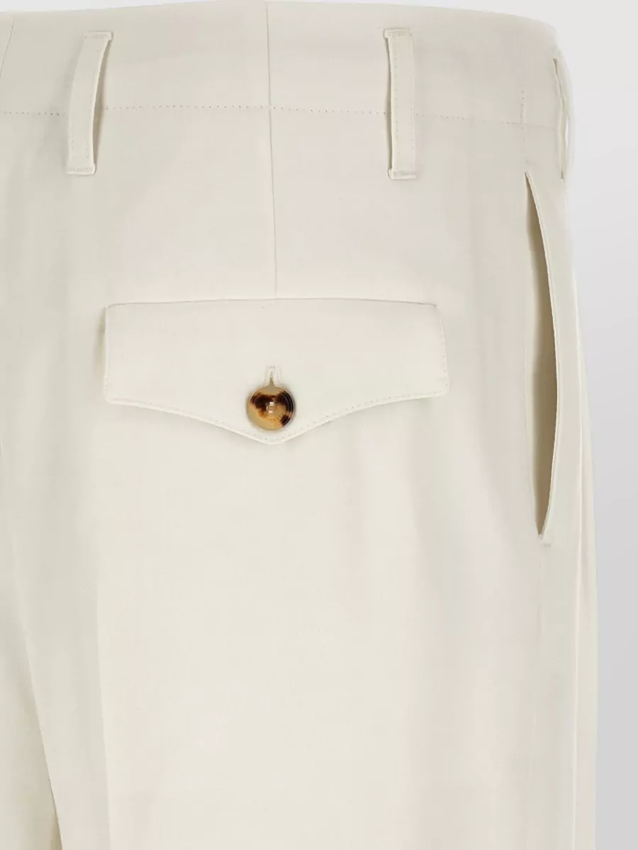 Brunello Cucinelli Cotton High-Rise Tapered Pleated Tailored Trousers