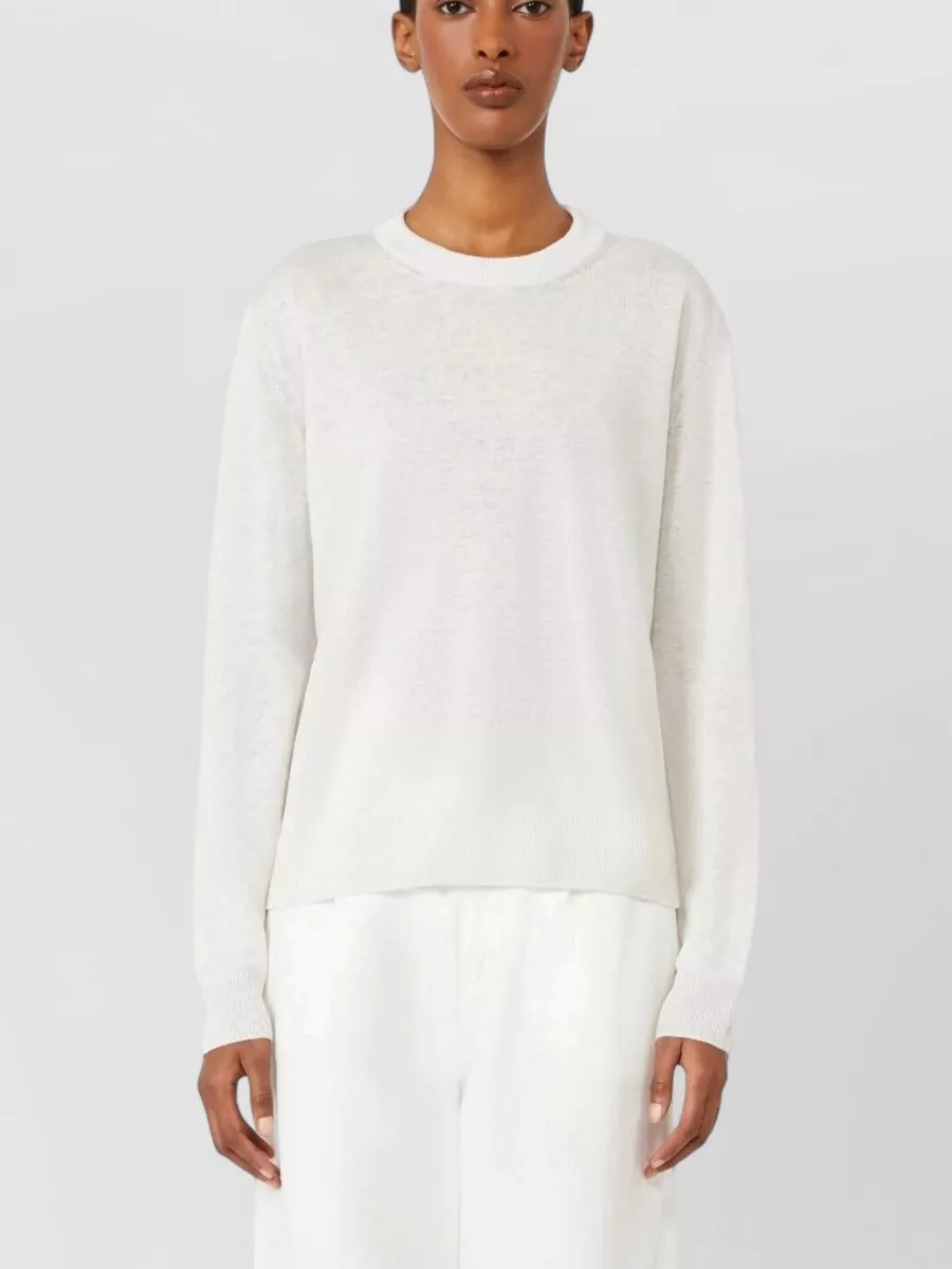 S Max Mara Linen Ribbed Crew-Neck Jumper