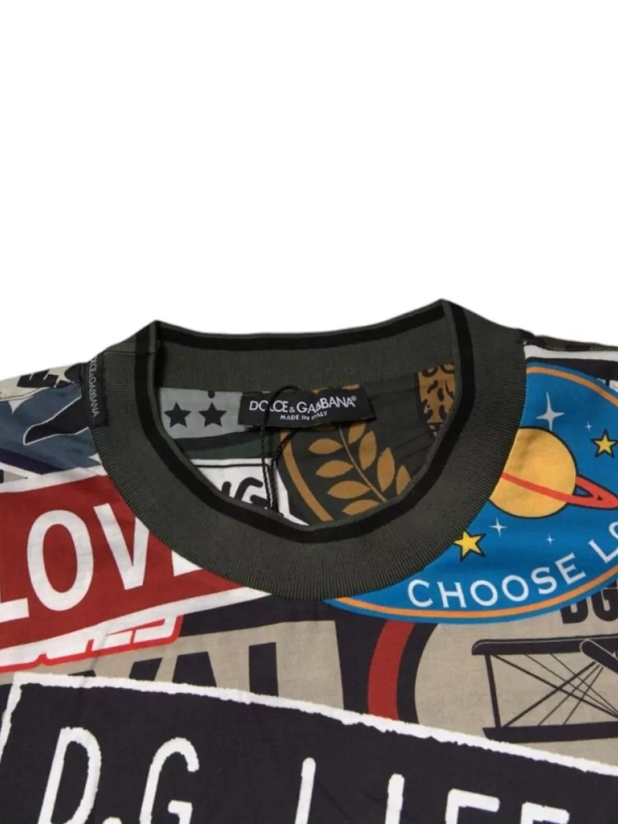 Dolce&Gabbana Cotton Graphic Print Crew Neck T-Shirt