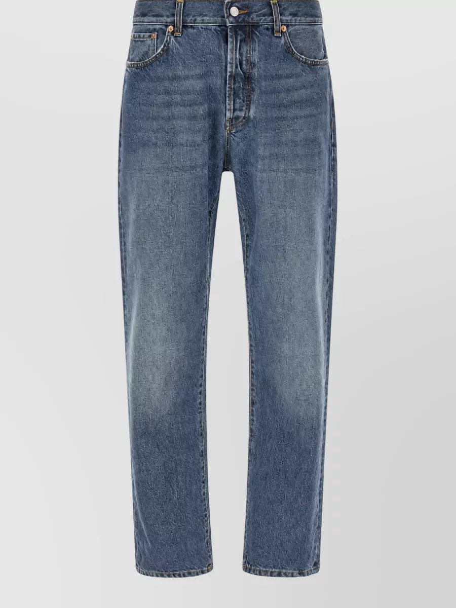 Department 5 denim mid-rise wide-leg straight-leg jeans