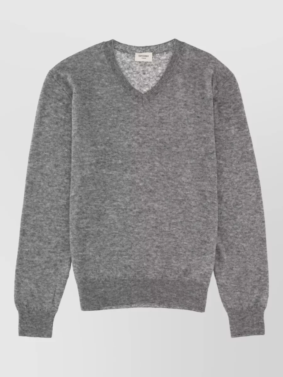 Saint Laurent Cashmere Silk V-Neck Sweater