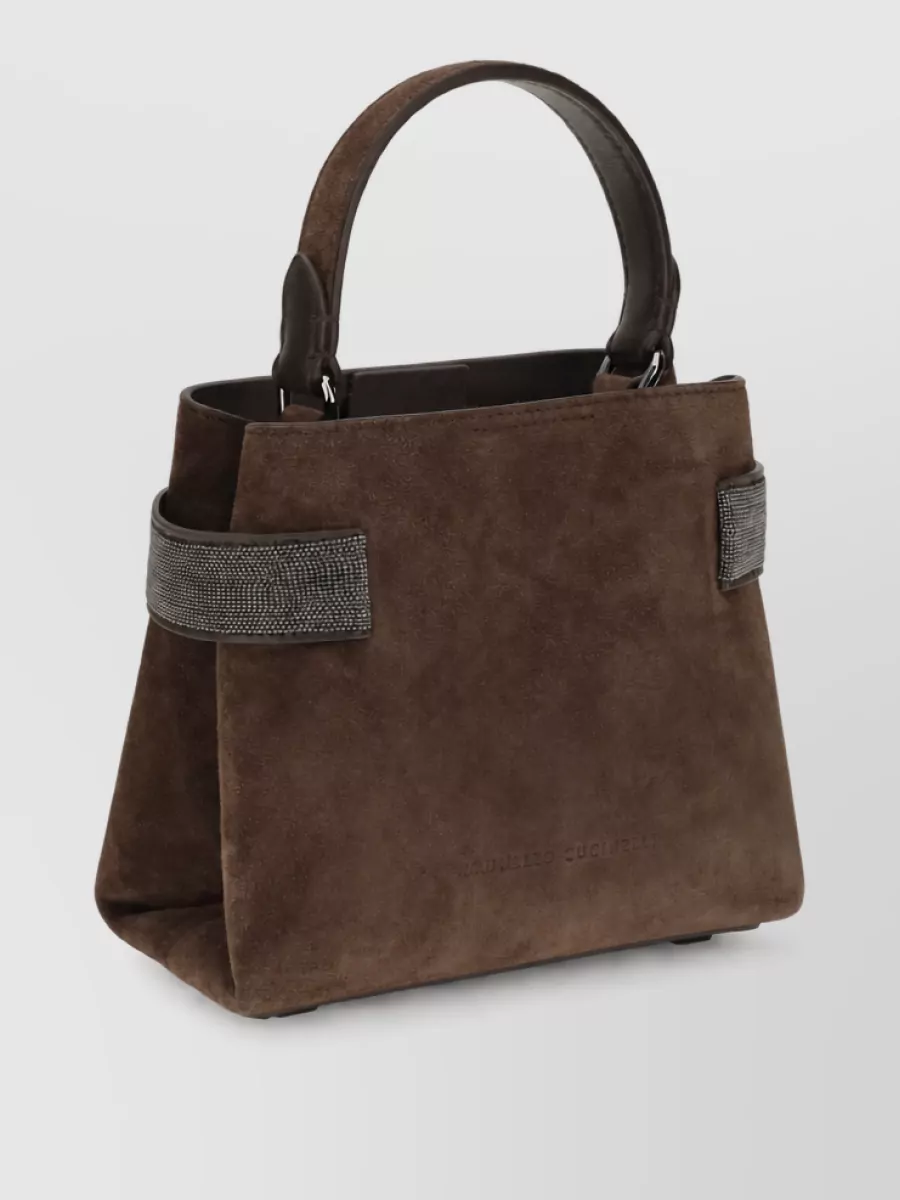 Brunello Cucinelli Essence Small Leather Top Handle Bag