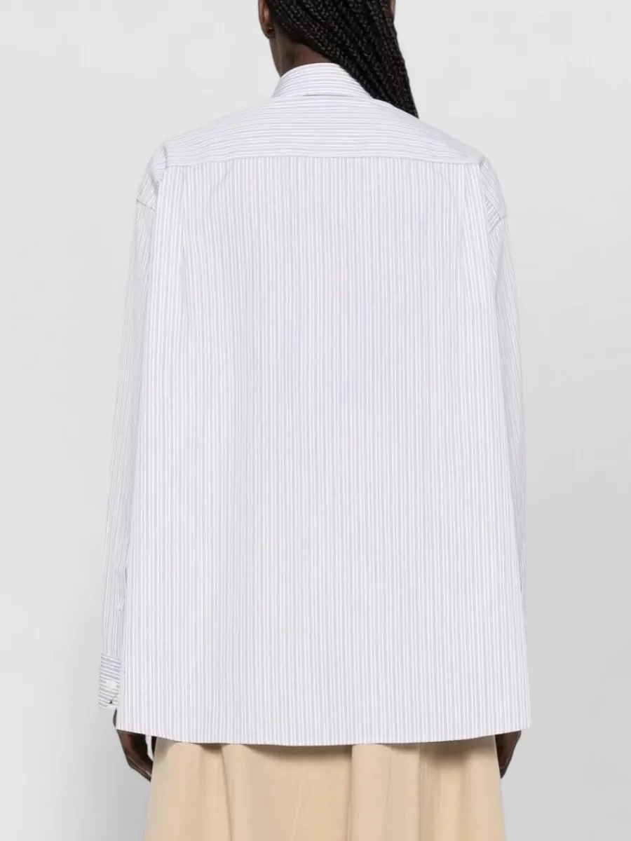 Prada Embroidered Cotton Poplin Oversized Shirt