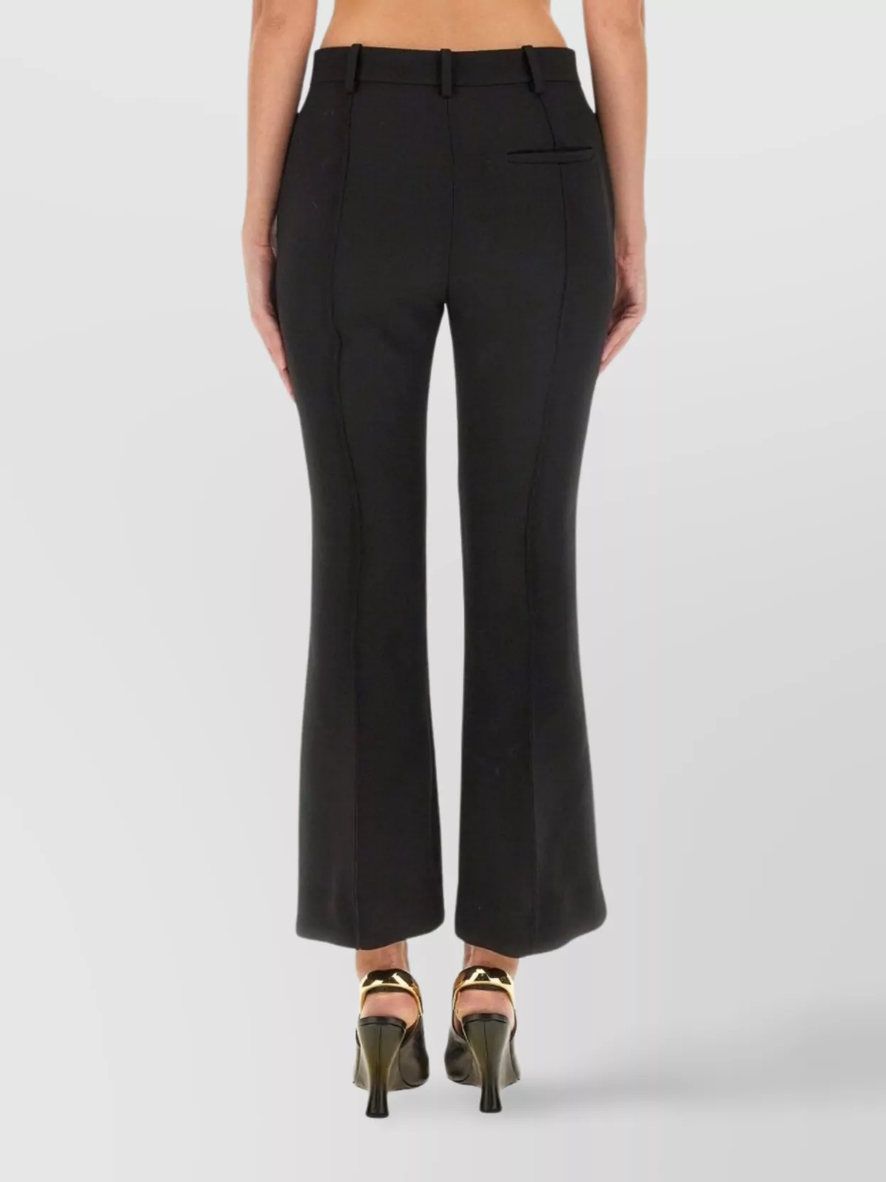Bottega Veneta High Waist Flared Trousers With Belt Loops