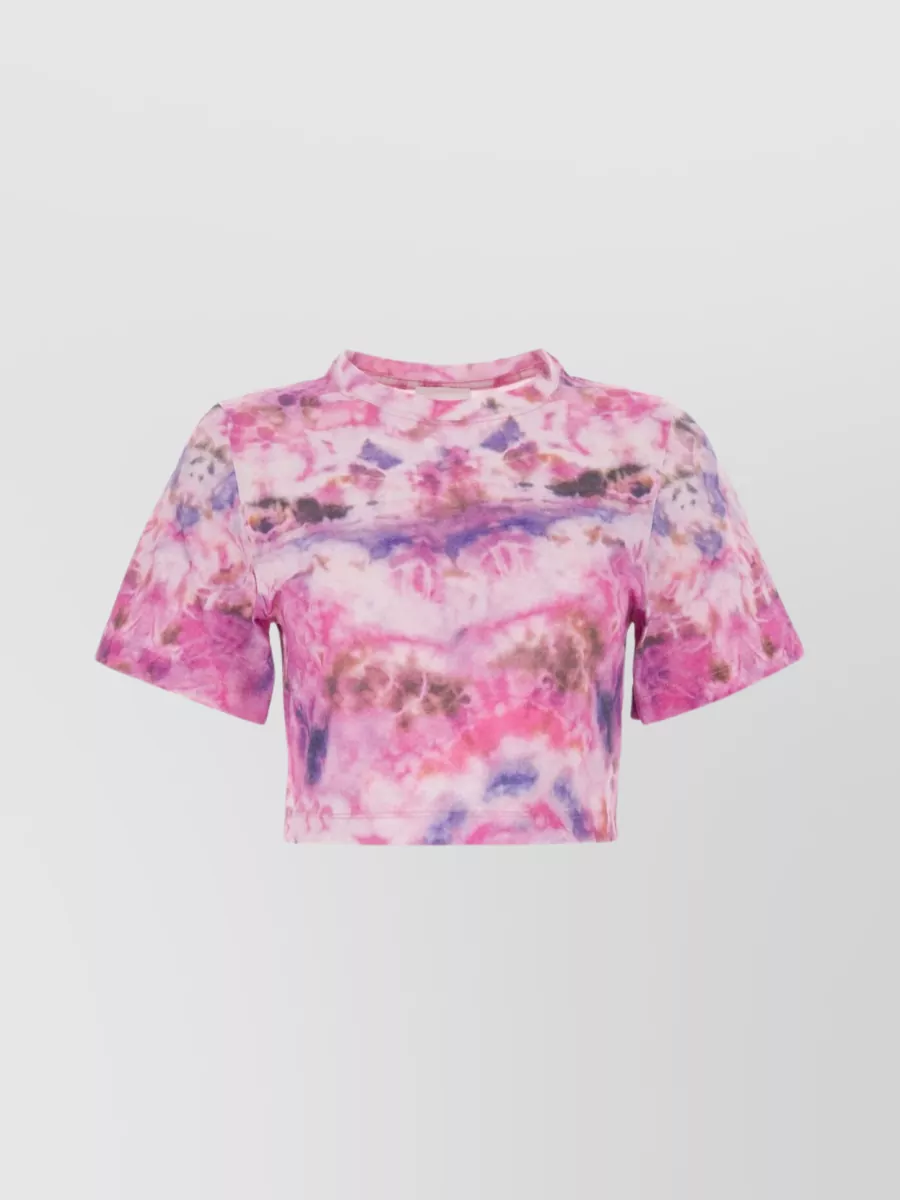 Shop Isabel Marant Étoile Tie-dye Print Zela Cotton T-shirt In Pastel