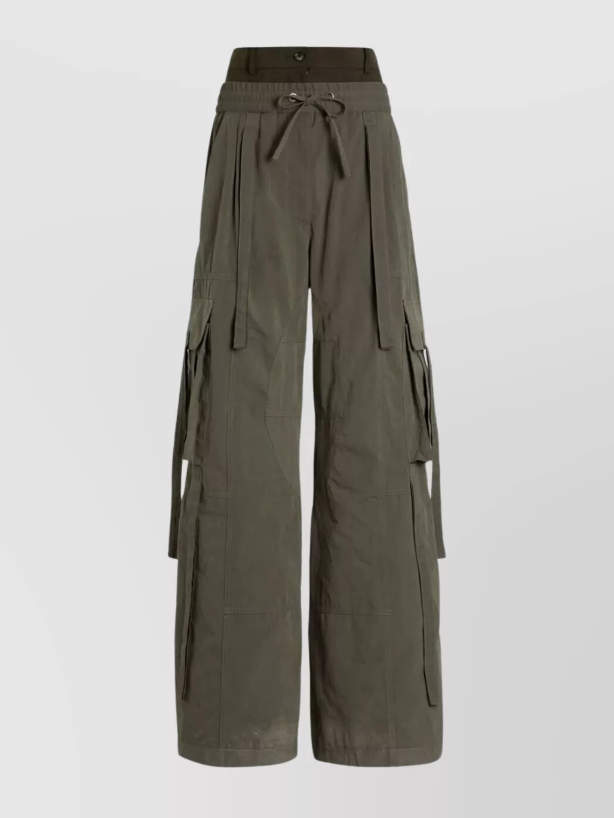 Dolce & Gabbana Cargo Trousers With Drawstring And Pockets In Green