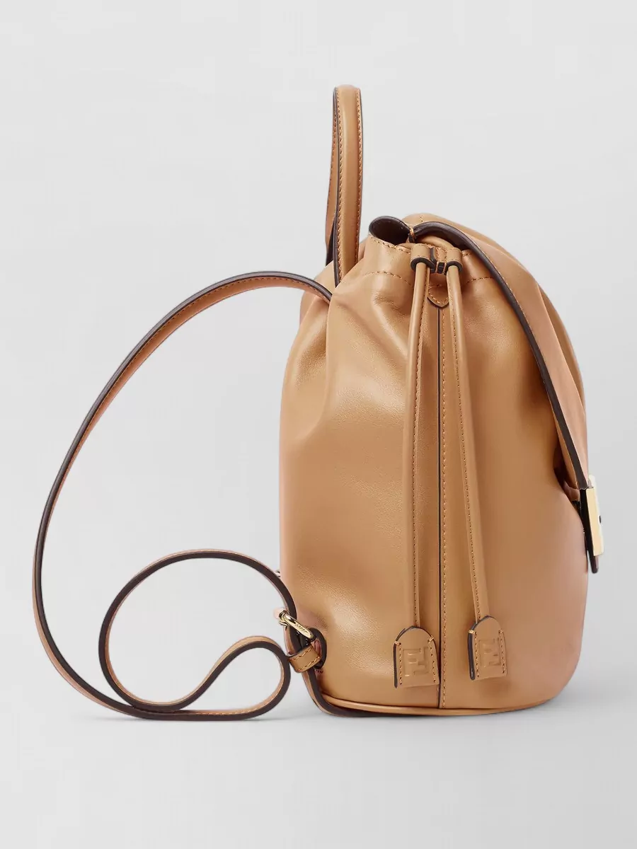 Fendi Ff Clasp Leather Backpack Medium Size