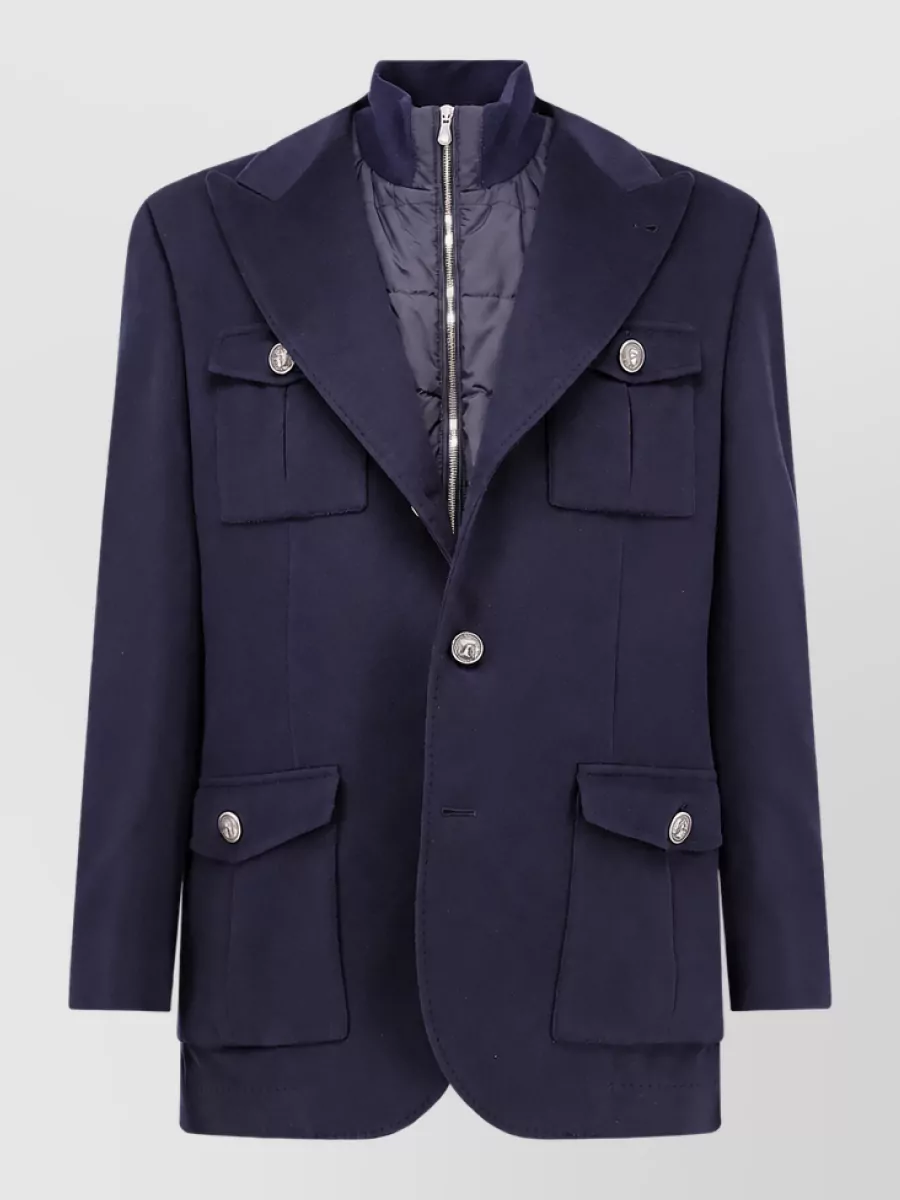 Brunello Cucinelli virgin wool blazer with detachable sleeveless down jacket