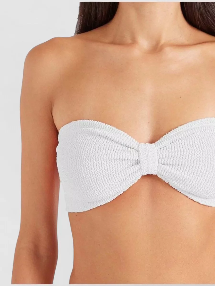 Hunza G Strapless Bandeau Bikini High Cut Bottoms