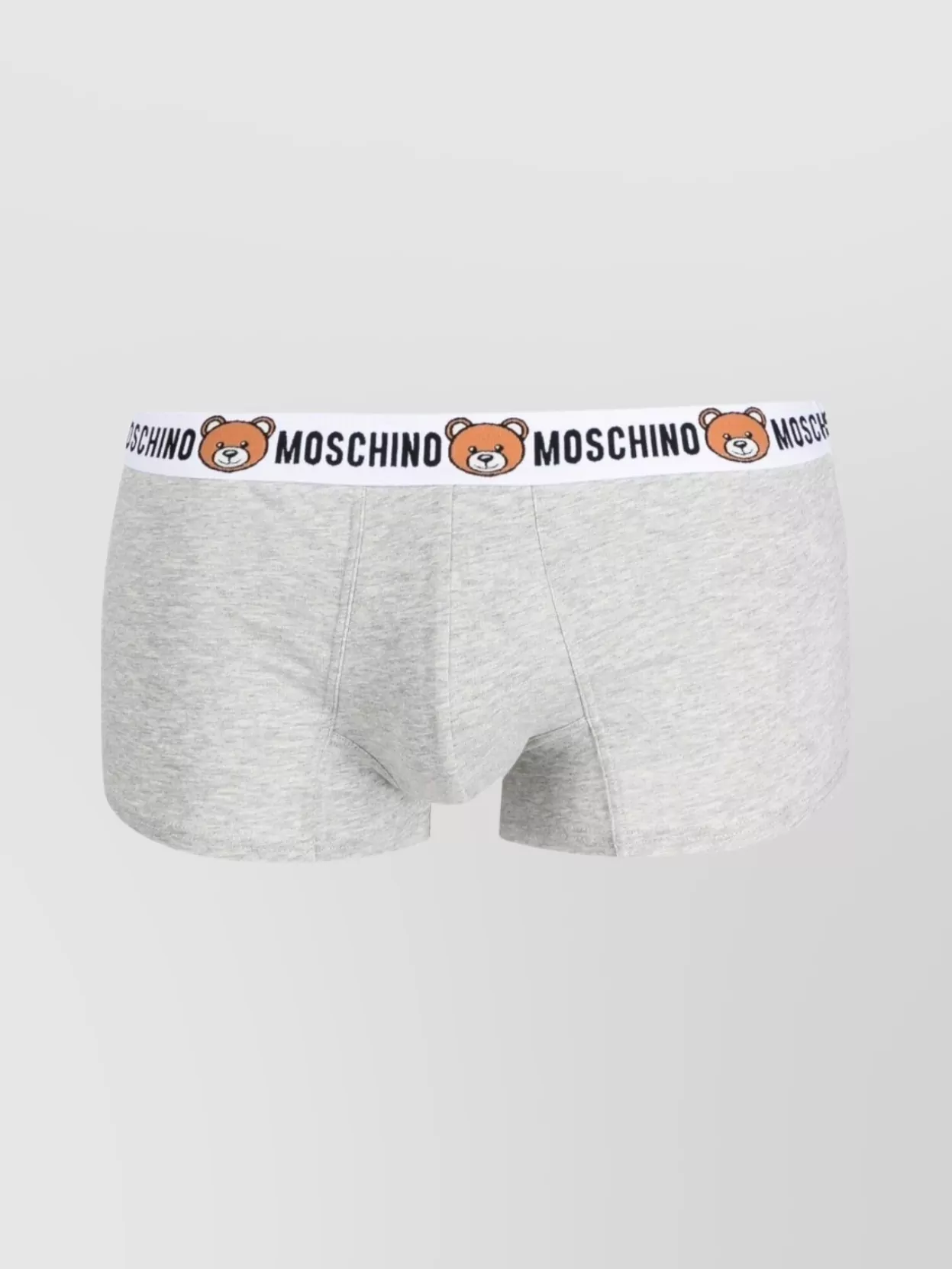 Shop Moschino Teddy Bear Waistband Set With Mélange Effect And Motif In Grey