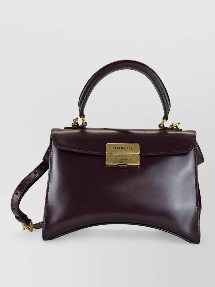 Balenciaga hourglass small leather shoulder bag