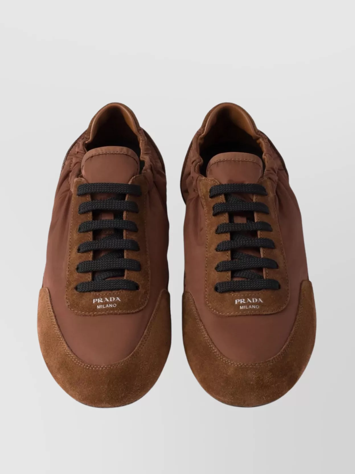Prada Geometric Tread Lightweight Ballerina Sole In Brown