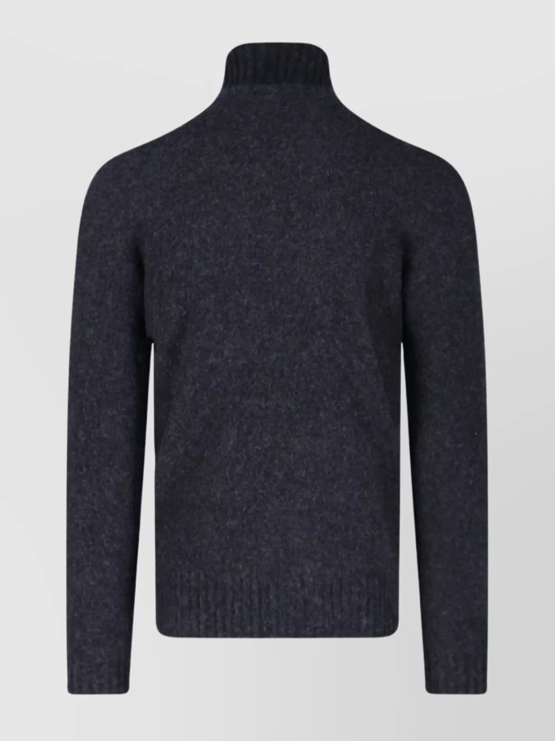Drumohr Ribbed Crewneck Sweater Long Sleeves In Gray