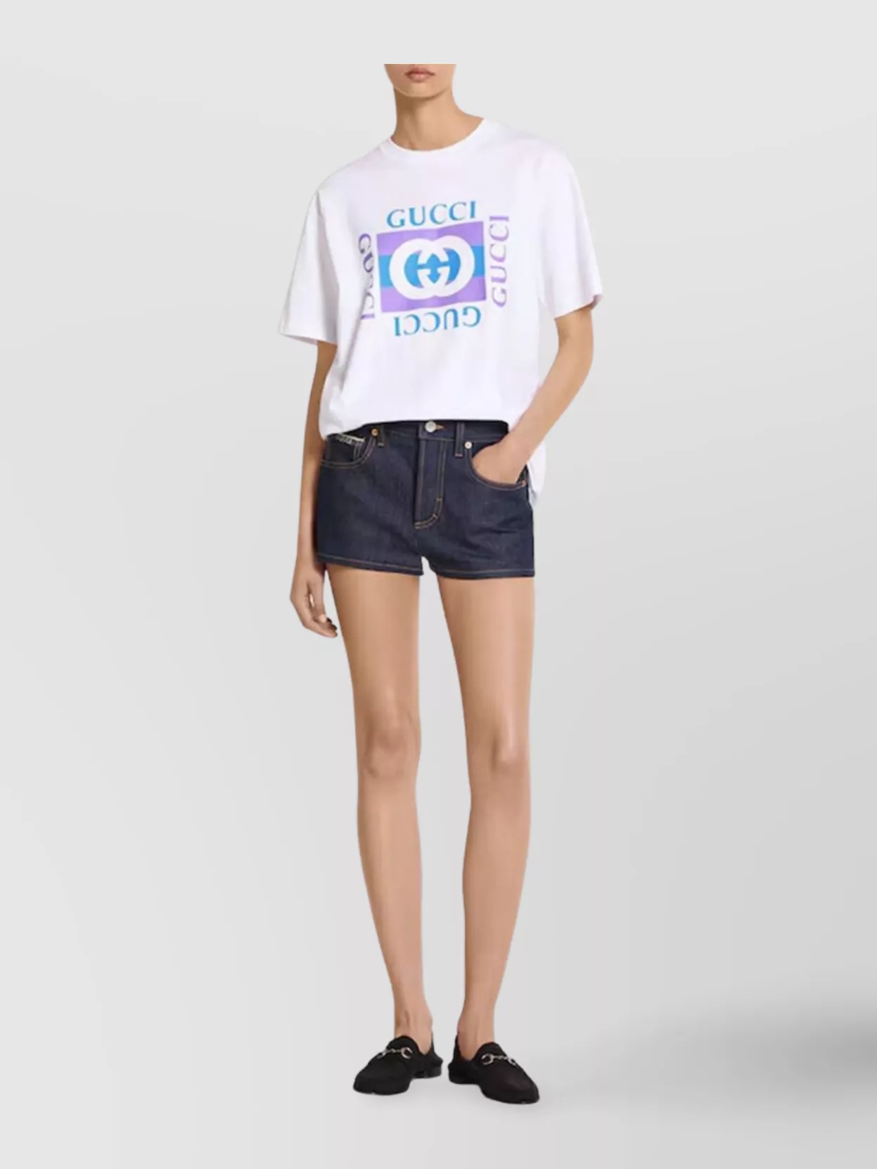 Gucci Crew Neck Graphic Print T-shirt In White