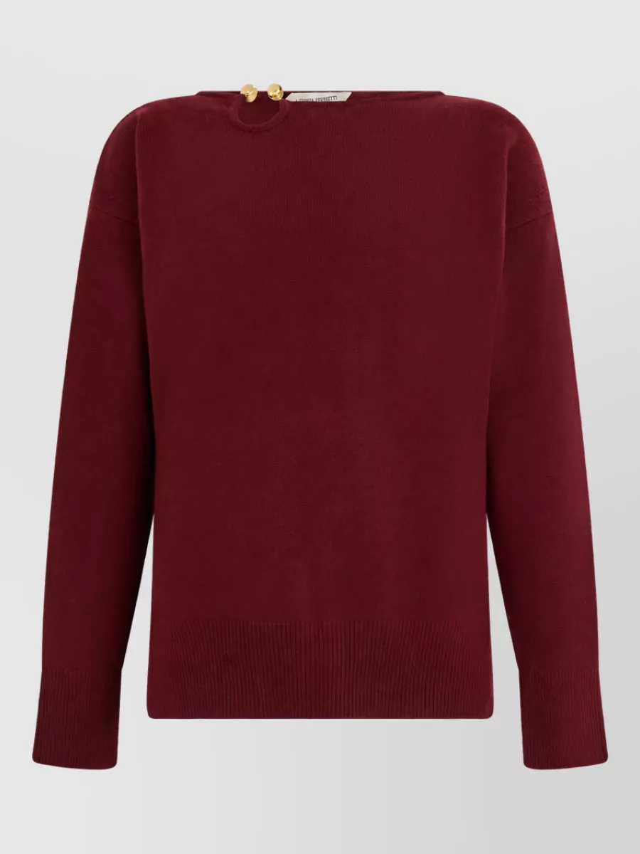 Alberta Ferretti silk cashmere virgin wool regular-fit long-sleeve sweater