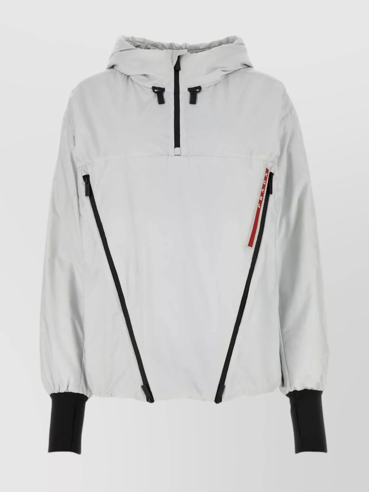 Shop Prada Hooded Polyester Jacket With Elasticated Cuffs
