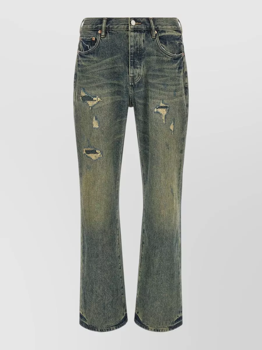 Purple Mid Indigo Straight-Leg Denim Jeans