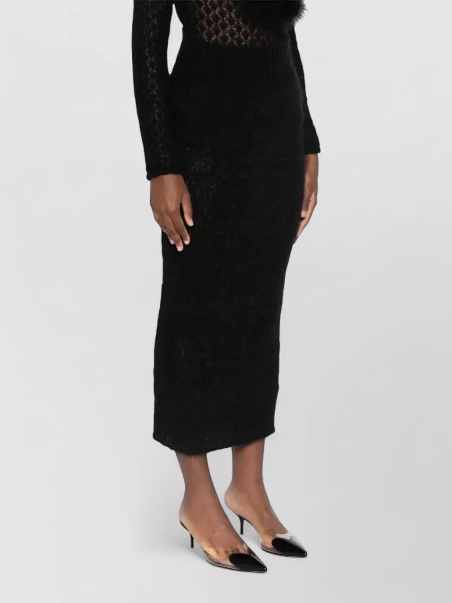 Blumarine Fitted Midi Skirt Keyhole Detail