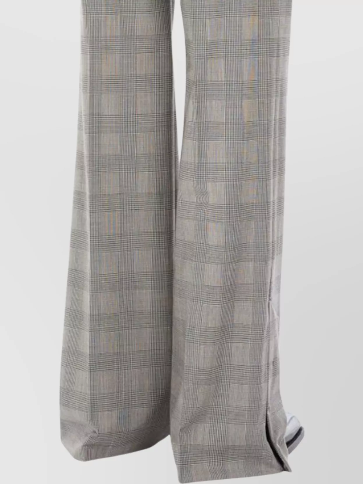 Sportmax Wool Flare Trousers With Prince Of Wales Pattern In Gray