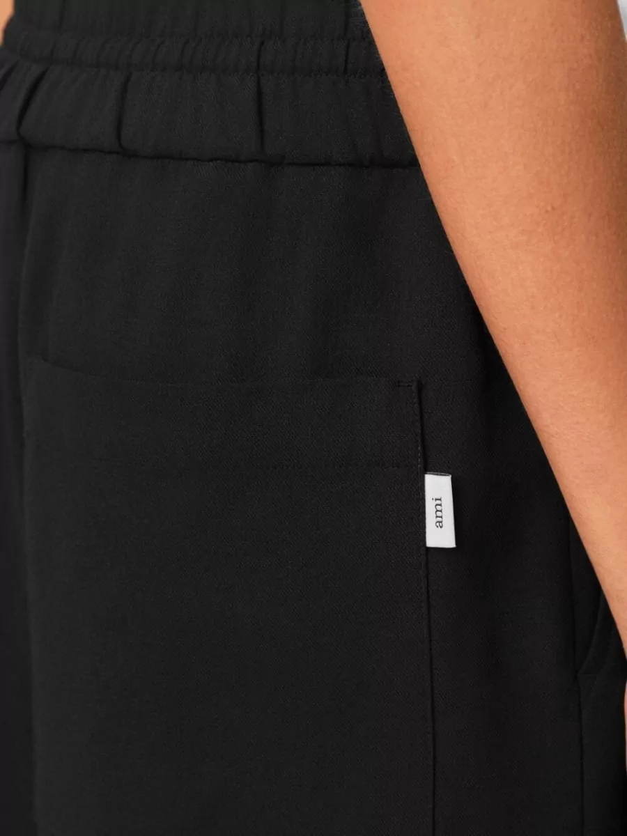 Ami Paris Virgin Wool Relaxed-Fit Straight-Leg Trousers
