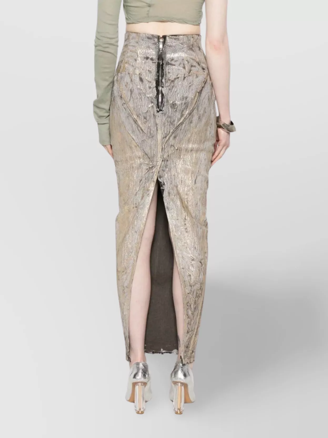 Rick Owens Column Skirt Metallic Finish