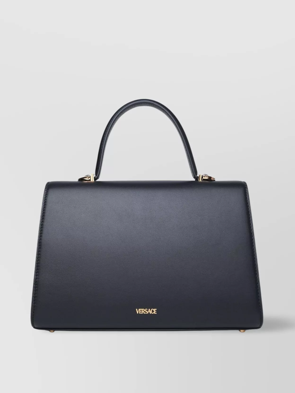Versace Medium 'medusa '95' Leather Tote Bag In Black
