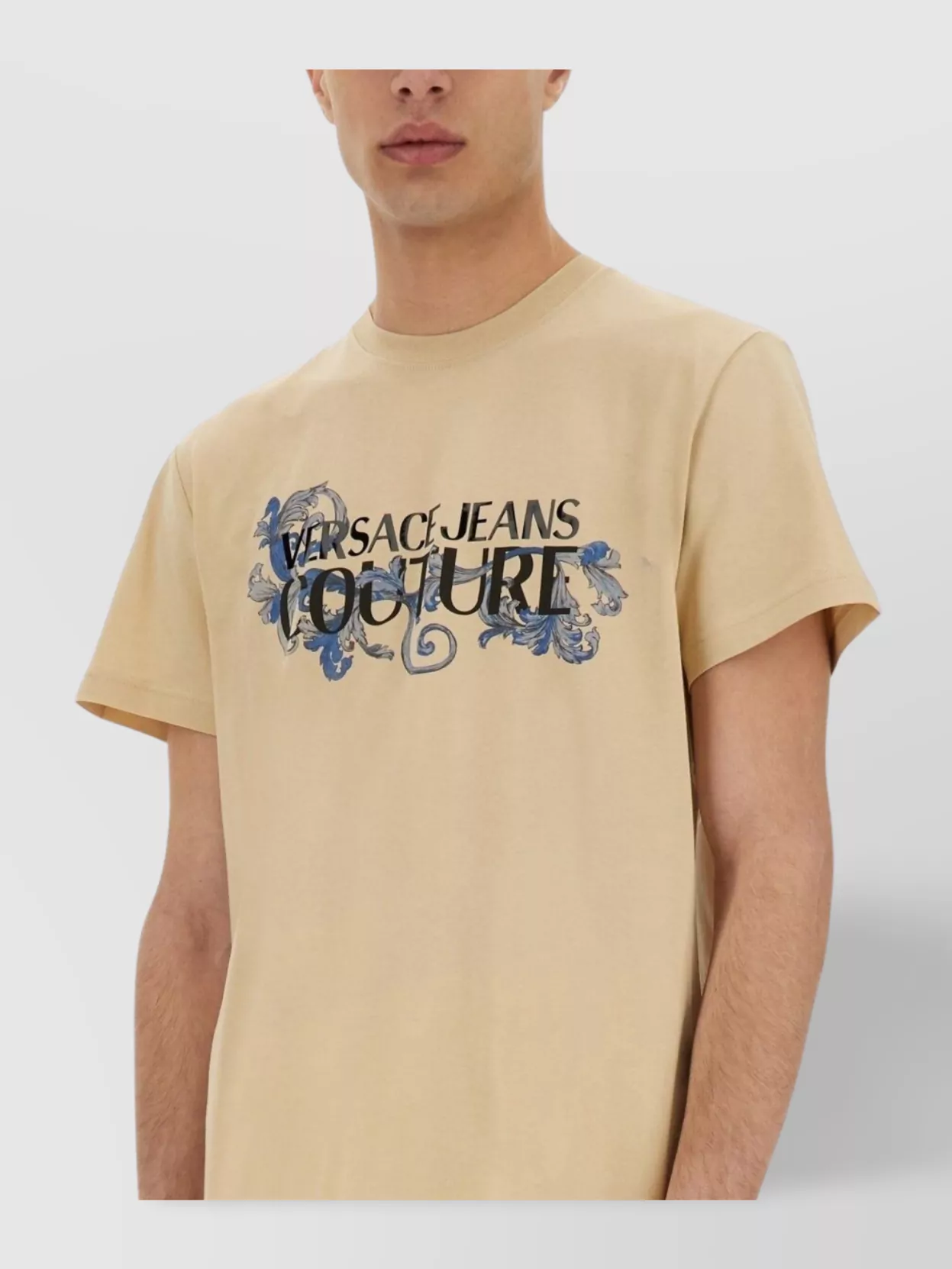 Versace Jeans Couture Baroque Logo Crew Neck T-Shirt