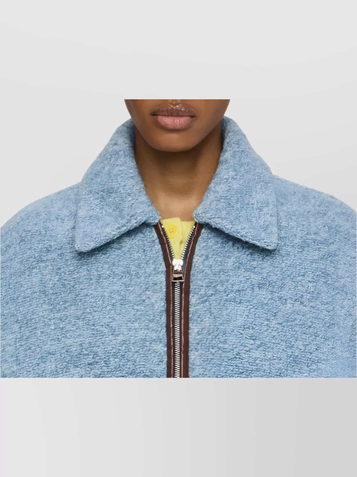 Jw Anderson Casual Jacket With High Collar And Long Sleeves In Blue