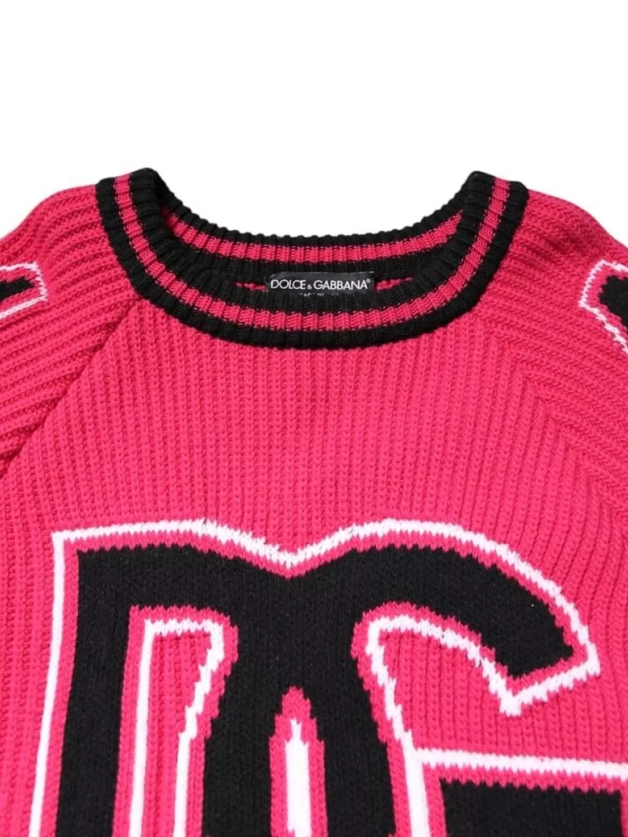 Dolce&Gabbana Ribbed Logo-Print Knit Sweater
