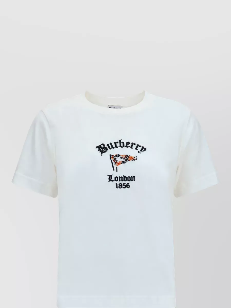 Burberry cotton logo-embroidered t-shirt