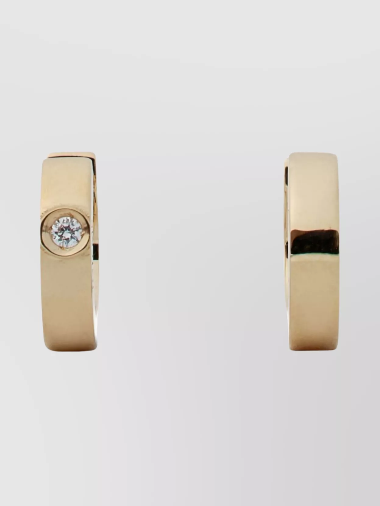Totême Huggie Hoop Diamond Earrings Set In Gold